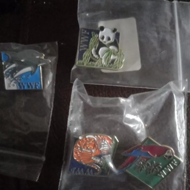 WWF Enamel Pin Badge Set of 4 - World Wildlife Fund - Vanishing Species