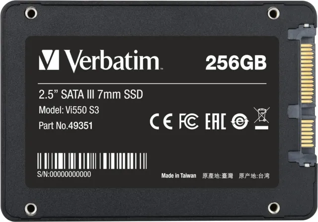 Hard Disk Verbatim SSD Vi550 S3 - SSD interno da 256GB  Solid State Drive NUOVO 2