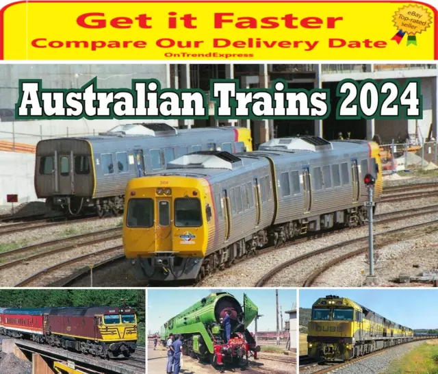 2024 AUSTRALIAN Trains 12 Months A4 Wall Calendar 297 x 210mm by