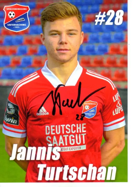 Jannis Turtschan SpVgg. Unterhaching 2020-2021 Autogrammkarte handsigniert