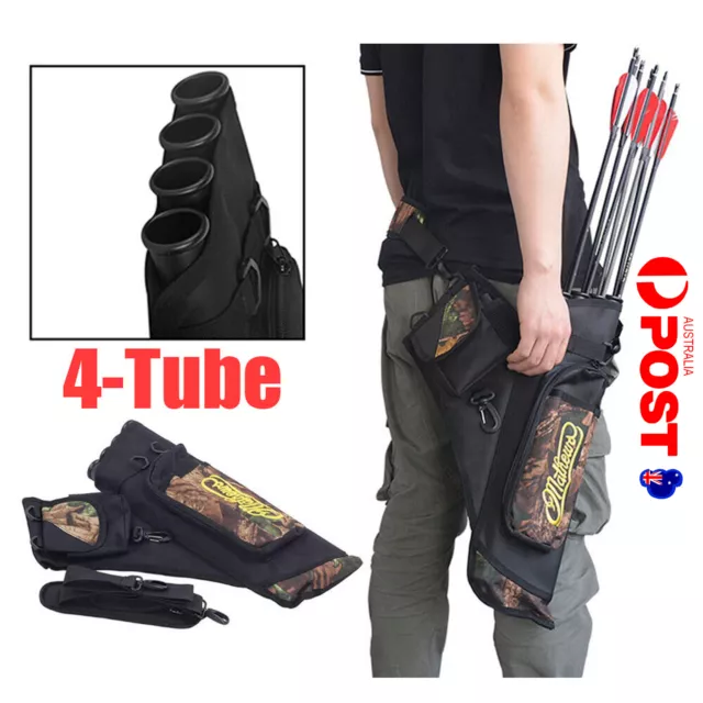 Arrow Quiver 4 Tube Holder bag Archery Back Side Waist Quiver Hunting Target