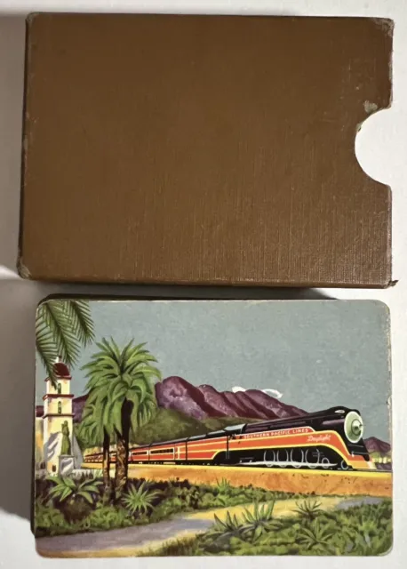 Southern Pacific Lines Railroad Full Souvenir Deck Sunset Swap Playing Cards Vtg