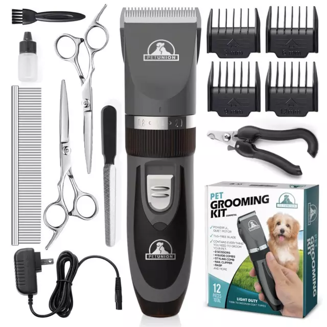 Professional Dog Grooming Kit - Rechargeable, Cordless Pet Grooming Clippers & C