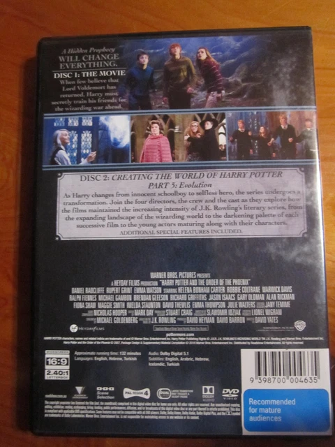 DVD HARRY Potter And The Order Of The Phoenix 2 Disc Special Edition ...