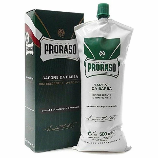Sapone Da Barba Con Olio Di Eucalipto E Mentolo +Pennello Zenith- Proraso 500 Ml