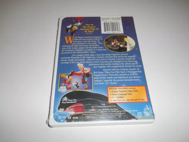 New Walt Disney PINOCCHIO Original 1999 DVD Release Gold Collection Movie OOP 2