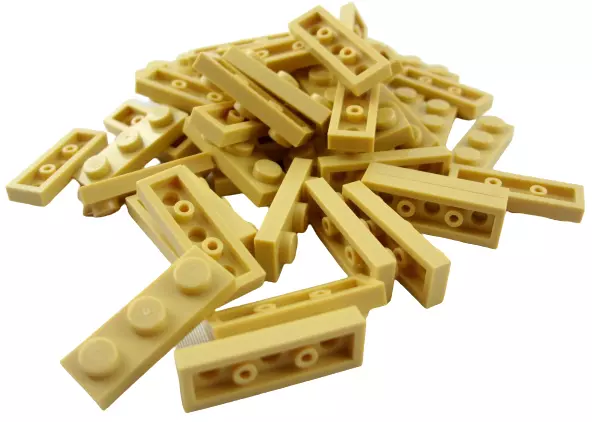 Lego 50 Stück Platte 1x3 in beige (tan) 3623 Platten Basic Classic City Neu