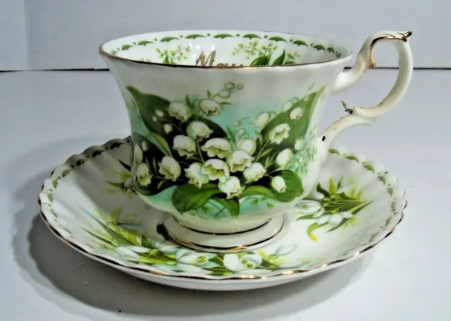 Royal Albert Cup & Saucer, Flower of the Month, May, Lily of the Valley