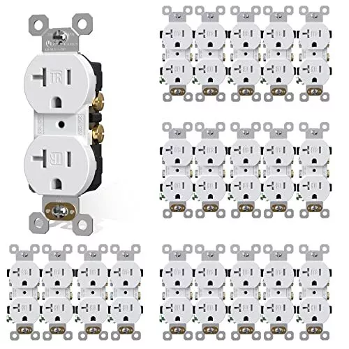 AIDA Duplex Electrical Receptacle Outlets 20Amp 125V Wall Outlet Residential ...