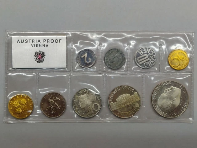 1971 Austria Proof Coin Set Of 9 Coins Sealed