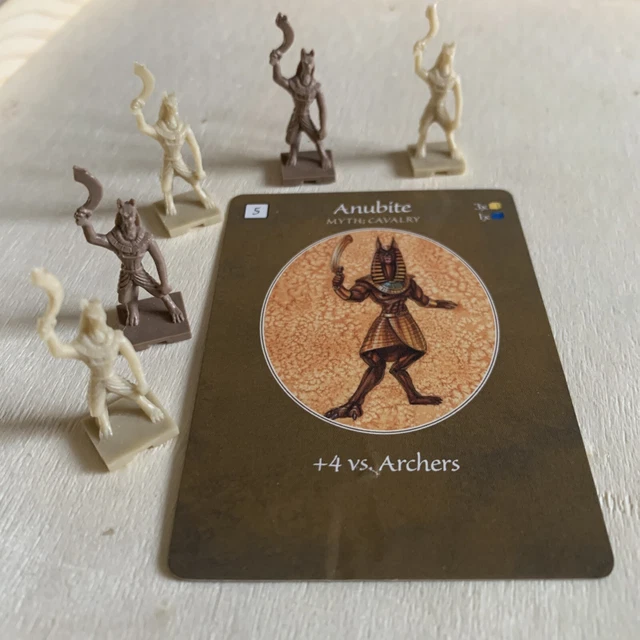 ANUBITE 5 Tokens and Battle Card for AGE OF MYTHOLOGY Game EGYPTIAN Parts