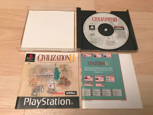 Sid Meier's Civilization II Sony PlayStation 1 PS1 PS 2 Spiel mit Karte Komplett