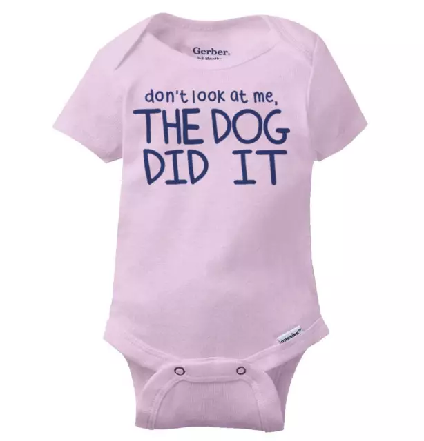 Dog Did It Funny Cute Pet Lover Outfit Gift Newborn Baby Boy Girl Infant Romper