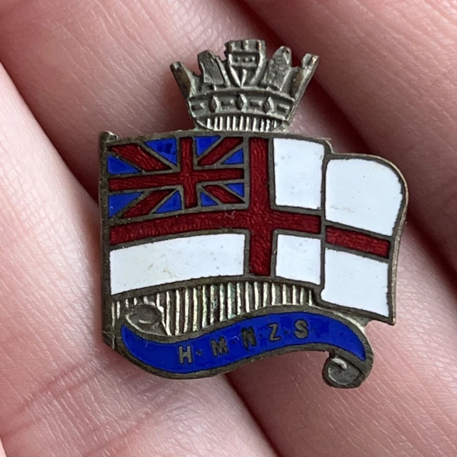 HMNZS NEW ZEALAND Royal Navy Vintage Enamel Pin Badge WW2 Era? £65.00