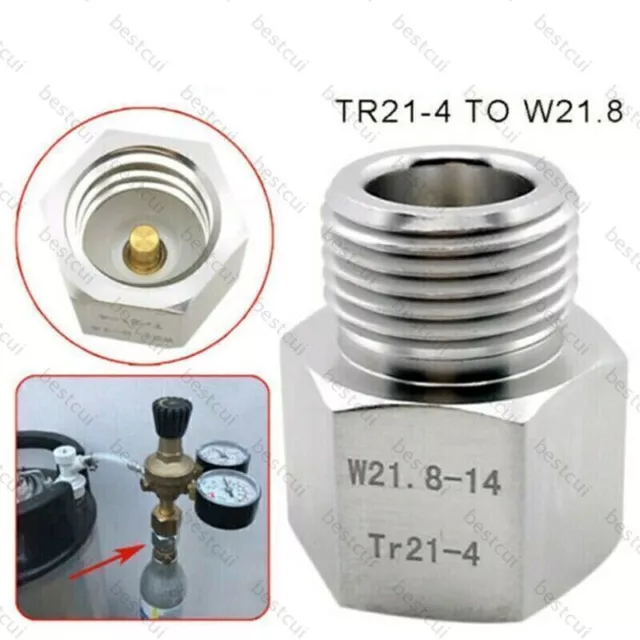 Tr21-4 zu W21.8 CO2 Adapter Homebrew Bierfass /Aquarium Regulator Für SodaStream