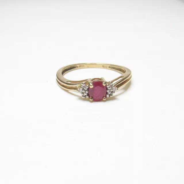 CHUCK CLEMENCY Estate 10K Yellow Gold 0.60 Ct Natural Rose Red Ruby Diamond Ring