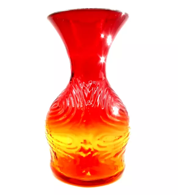 RARE FIND Blenko Hand Blown Amberina Art Glass Vase ~ Myer's Design 1969