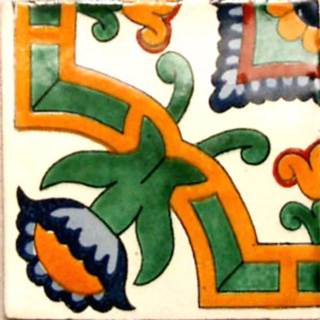 C#068) Mexican Tiles Ceramic Hand Made Spanish Influence Talavera Mosaic Art