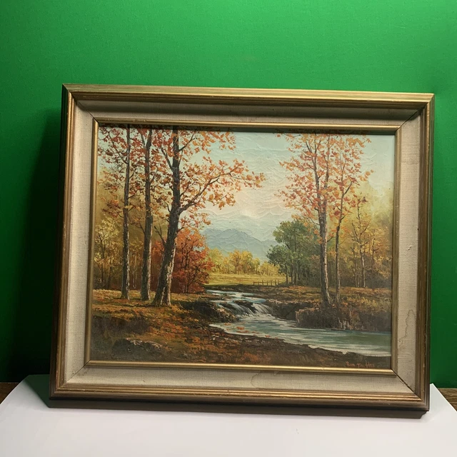 Vintage Mid Century Original Oil Painting Signed Artist Suh Jin Hee