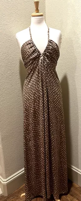 Tbags Los Angeles Boho Halter Maxi Dress S NEW