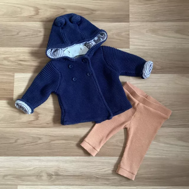 Abbigliamento bambino 0-3 mesi M&S felpa con cappuccio blu navy cardigan River Island costine