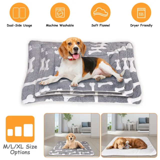 Pet Bed Mat Pad Dog Cat Kennel Crate Cozy Soft Sleeping Bed Cushion Carpet M-XL