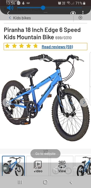 PIRANHA EDGE 18 inch Wheel Size Kids Mountain Bike 125.00