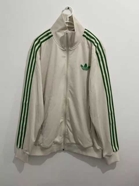 Adidas Originals Adicolor 70s Monogram Track Jacket Wonder White Green Size XL