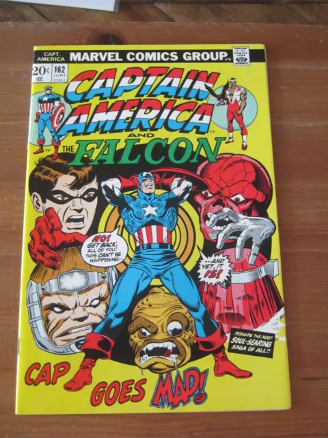 Captain America Vol. 2 #162 Jun 1973 Marvel Falcon Bucky Modok Red Skull  ZCO4