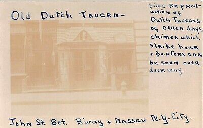 c.1910 RPPC Old Dutch Tavern John St. between Broadway & Nassau Manhattan NY