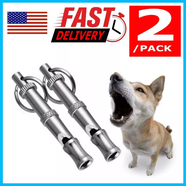 2 Pcs Set Adjustable Dog Obedience Stop Barking Hot Pet Dog Training Whistle