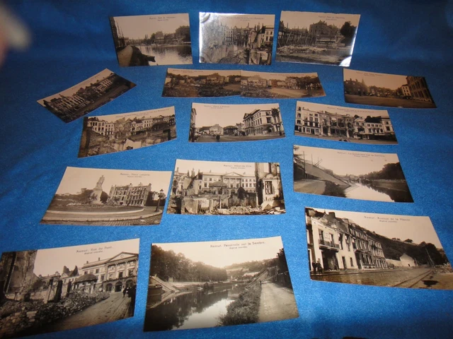 cpa Lot of 16 Namur Great War Cards 1ww Old Military General Ruin
