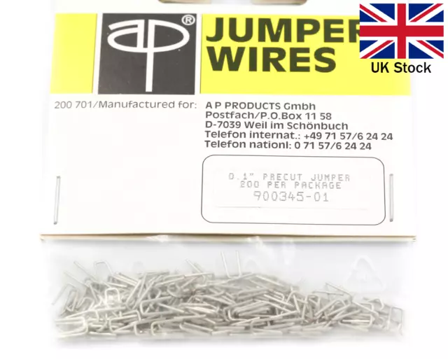 Pre-Cut Jumper 2.54mm (200 pcs) uninsulated shunts - 3M Prototyping - UK Stock