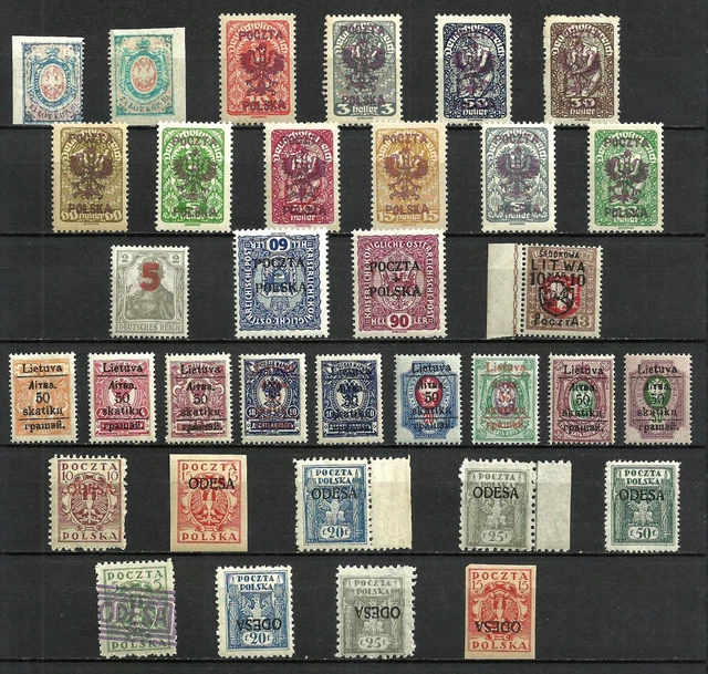POLAND 1860 - 1918 - 1919  ** MNH  SIGNED ** OVPT lot