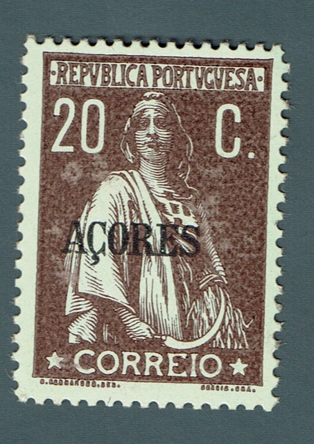 Portugal Açores 1912/13 Ceres 20c. Chocolate  #160 Porcelana Paper  MH