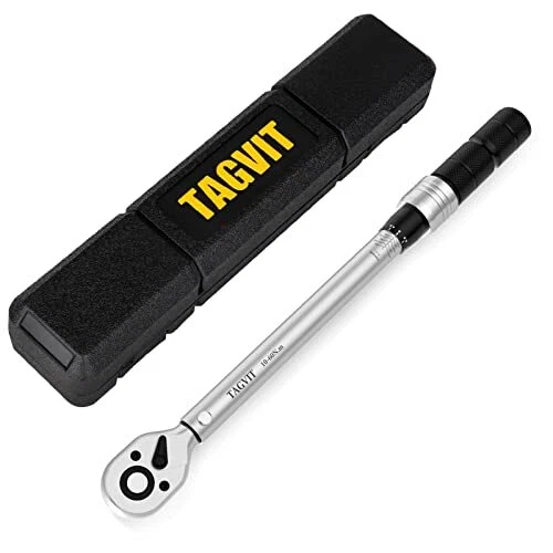 TAGVIT Clé Dynamométrique 3/8", Précision ±3%, 10-60 Nm Clé Dynamométrique à Cli