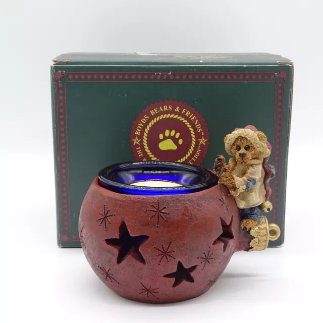 Boyds Bears Figurine 2772 Edmund the Elf Holiday Glow Candle Holder Ornament