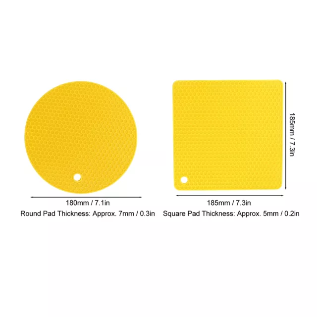 Hot Pot Pad Honeycomb Shape Food Grade Silicone Hot Pad For Hot Dishes Yellow