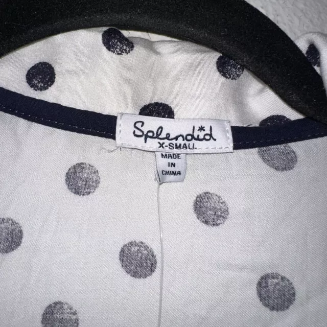 Splendid Snowy Polka Dot Pajama Top Womens Size XS NEW 2