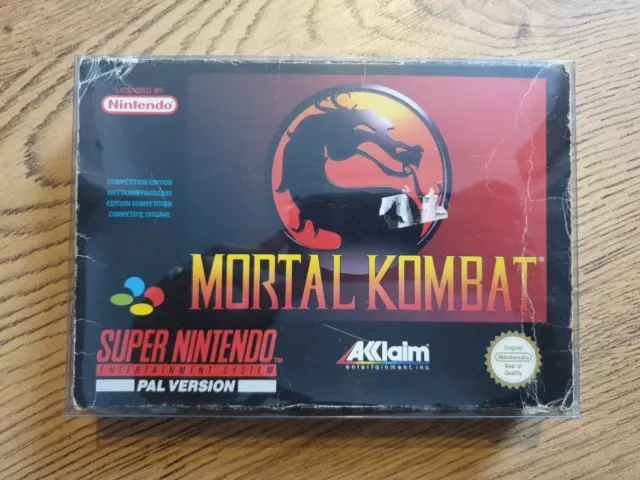 Snes Mortal Kombat, Boxed, Complete With Manual UK PAL Super Nintendo CIB