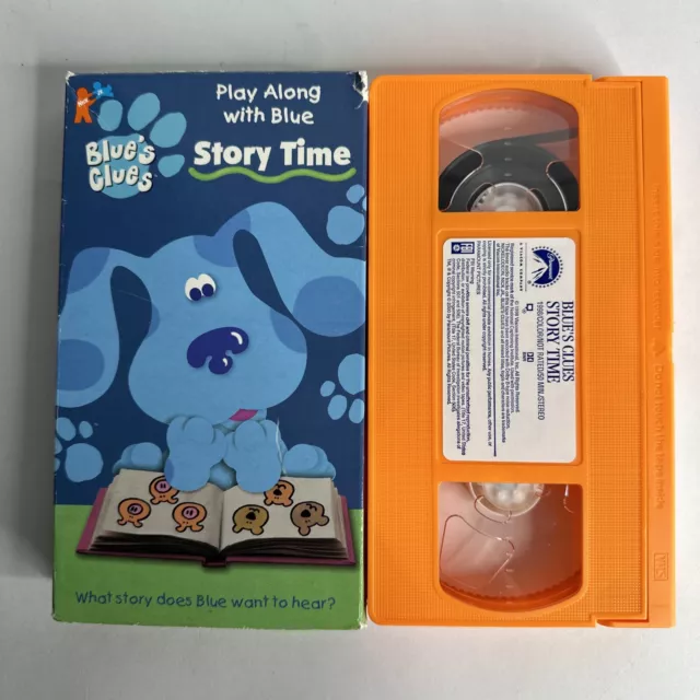 BLUE'S CLUES STORY Time (VHS, 1998) Nickelodeon Nick Jr. Orange VCR ...