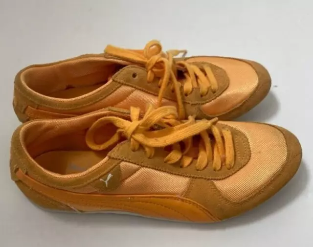 Puma Shoes Womens 6 Orange Suede Lifestyle Lowtop Street Shoes