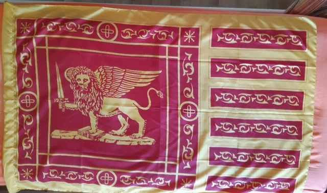 Bandiera Veneta Serenissima Veneto Stato Da Mar - Valstagna Dim. 150x80 Guerra - Foto 7