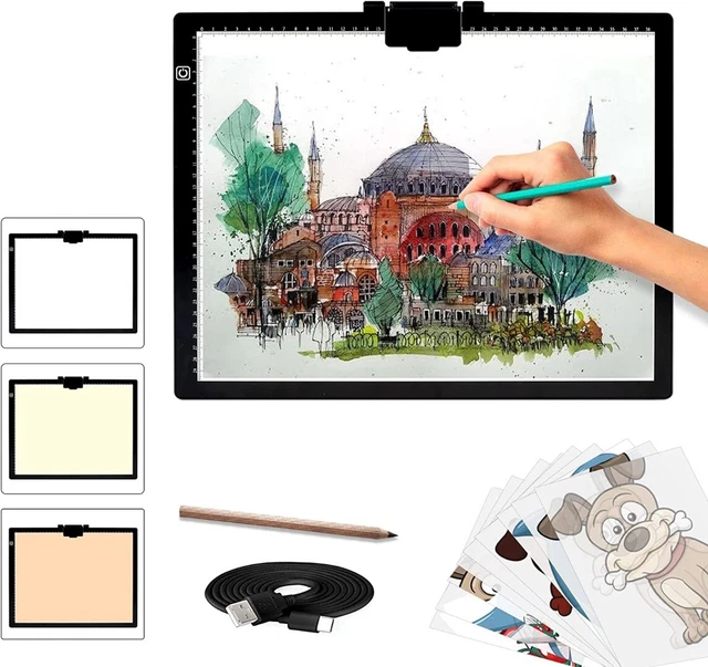 Caja de luz A3 para dibujo portátil regulable brillo almohadilla de luz LED