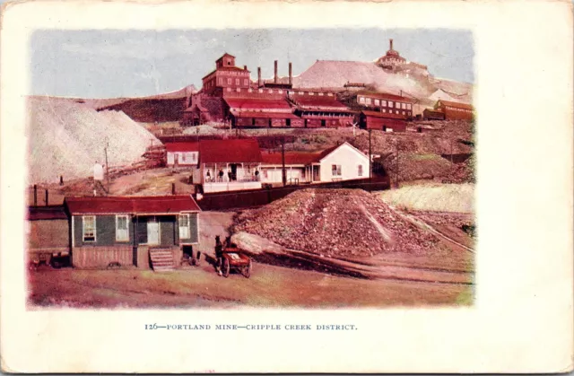 1900's Portland Mine Cripple Creek Colorado Undivided Back Embossed Postcard 9E