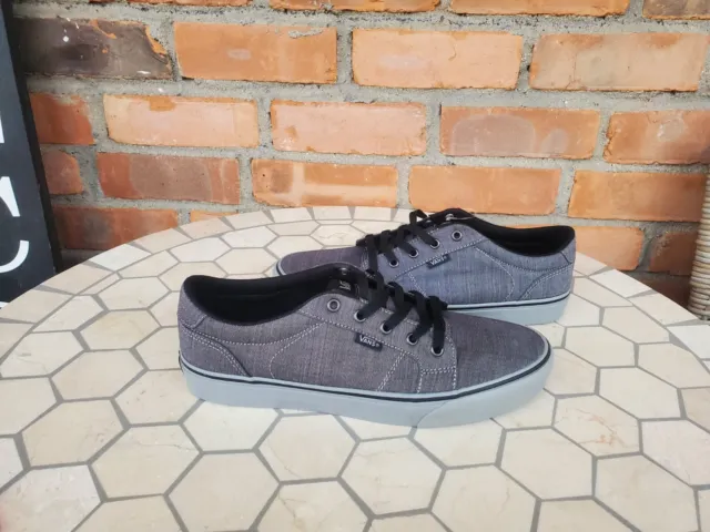 Vans Bishop F14 Textile Black Grey Denim Men Size 10 Skate Sneakers VN000NLUDHV