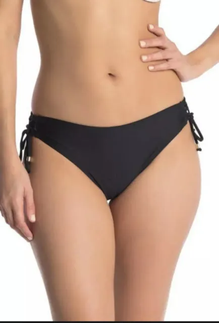 Ella Moss Womens small sexy Black Essential Lace-Up Bikini Bottoms Swim