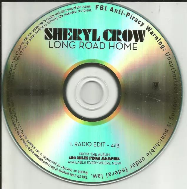 SHERYL CROW Long Road Home w/ RARE EDIT TST PRESS PROMO DJ CD single 2011 MINT