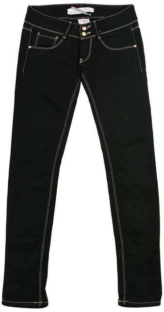 met in jeans Women's Denim Low Waist Skinny Pants Stitch Detail Size 26 Black