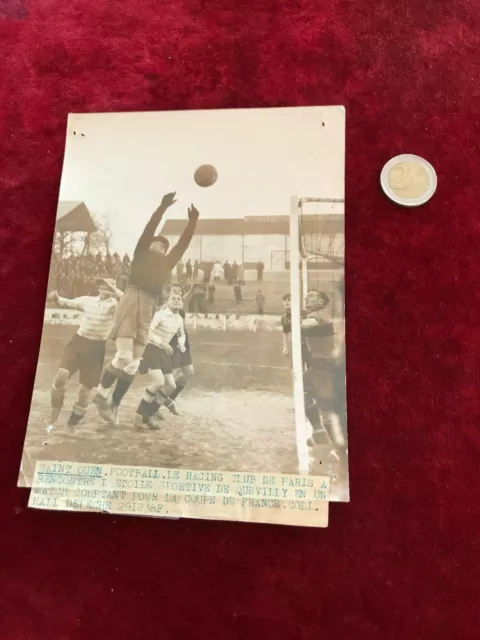 photographie ancienne football N15 racing club de paris et quevilly